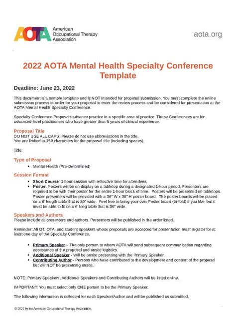 aota mental health specialty conference